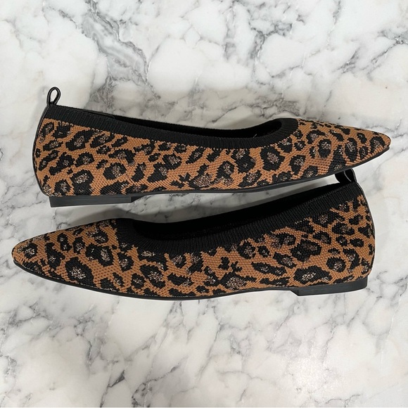 Sanctuary Social Smart Creation Leopard Knit Recycled Ballet Flats Size 7.5 - Picture 5 of 9